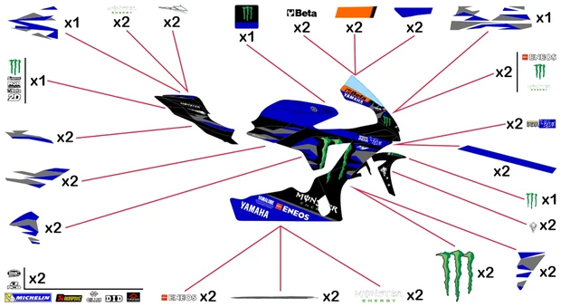 Stickers replica Yamaha Monster MotoGP 2024 | race