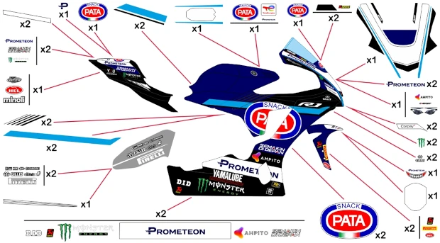 Stickers replica Yamaha Pata Prometeon WSBK 2024 | race