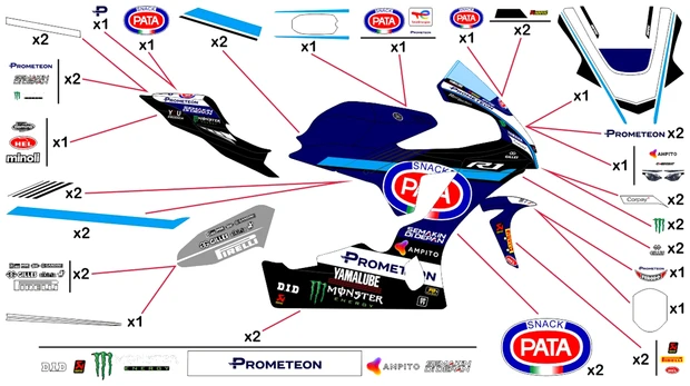 Stickers replica Yamaha Pata Prometeon WSBK 2024 | race