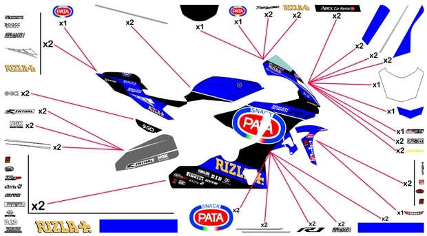 Stickers replica Yamaha Pata SBK 2018 | race