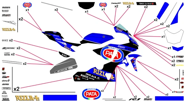 Kit adesivi replica Yamaha Pata SBK 2018 | strada